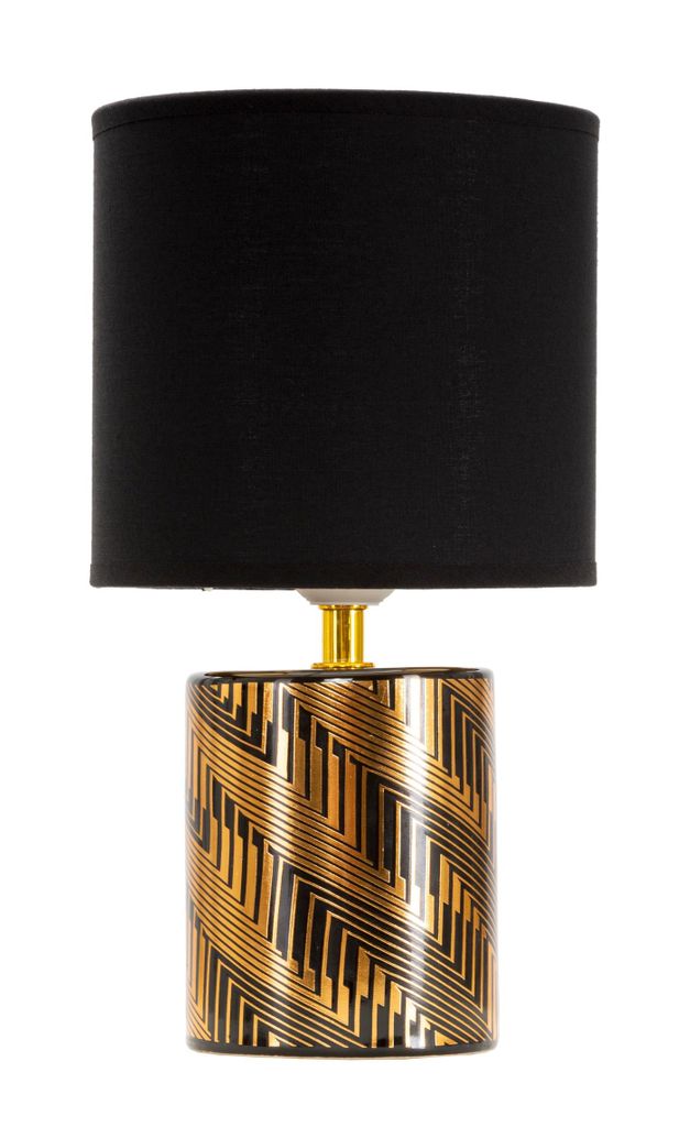 Asztali lámpa 28 cm, fekete, arany - CALIA - Butopêa